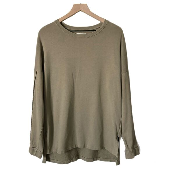 MATE the Label Trevor Organic Cotton Tunic Pullover Sweatshirt Army Size Small - Picture 1 of 4